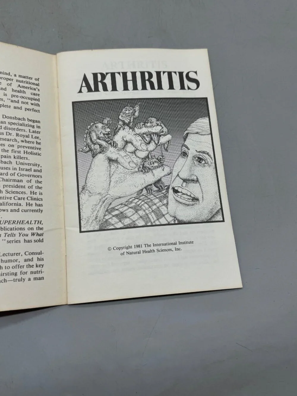 Vintage Dr Donsbach Arthritis Health Guide 1981 Medical Nutrition paperback Book